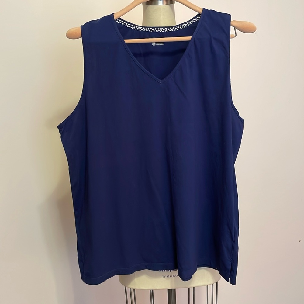 Women’s Sleeveless Top Navy XL Carol Hochman
